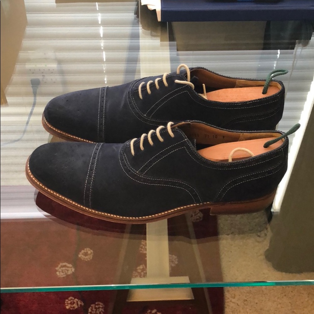 Grenson Navy suede dress shoes